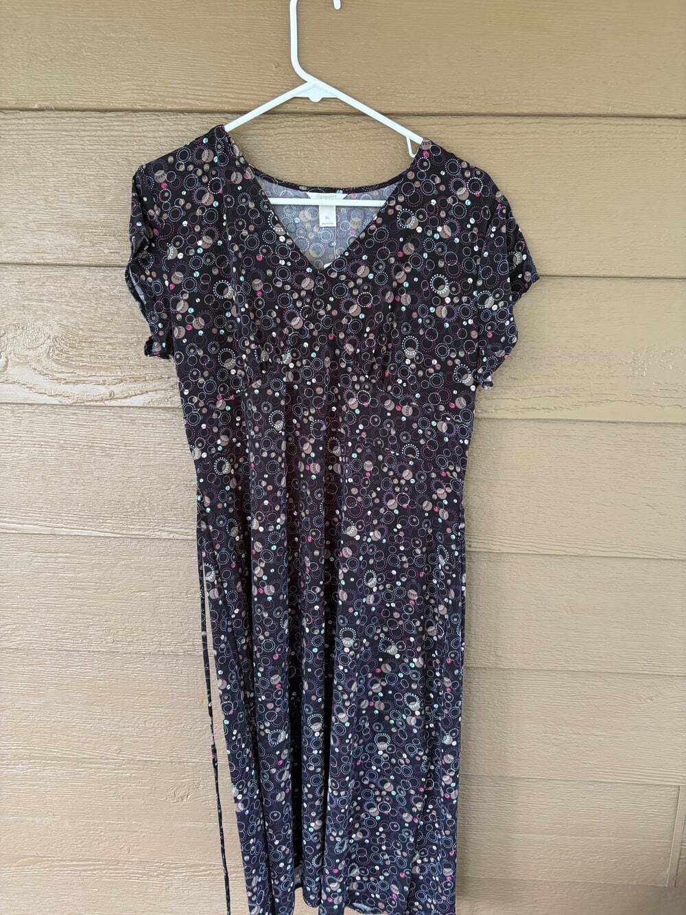 Christopher & Banks XL Black Multicolour Circle Print Dress - Picture 2 of 8